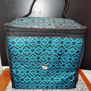 Muscari soft insulated lunch cooler bag. Blue/Black. NWOT